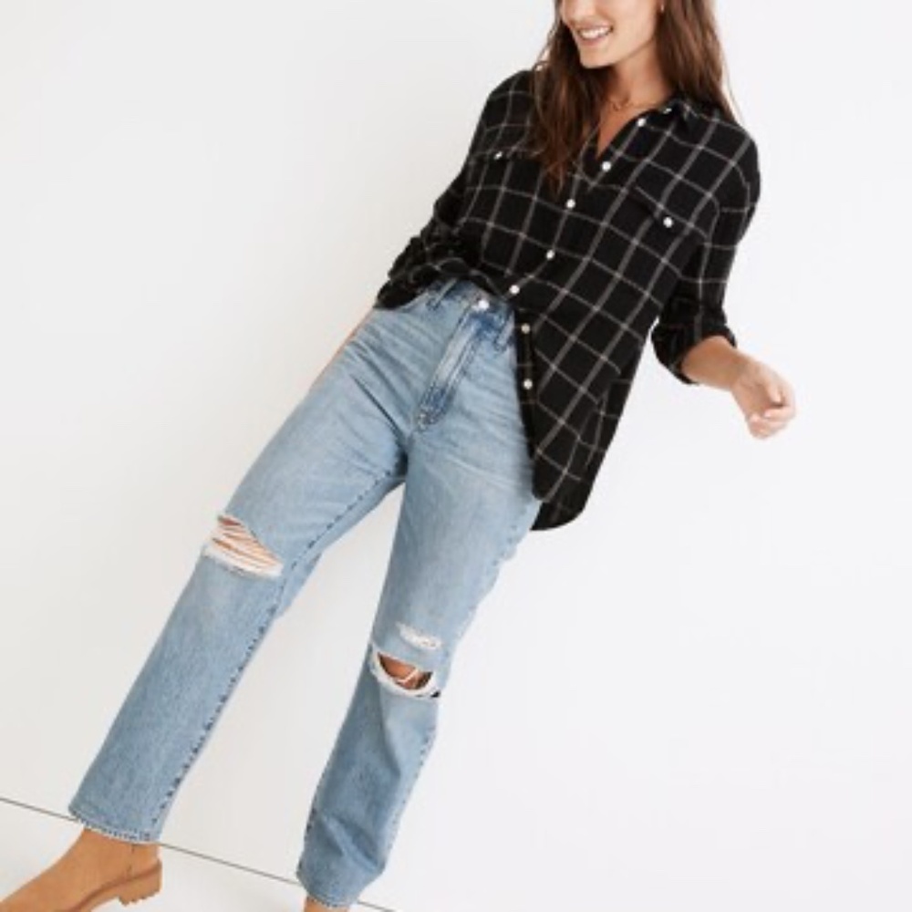 Madewell perfect vintage jean with distress